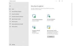 The user interface for Microsoft Defender Antivirus