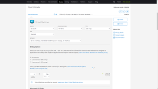 The Microsoft Azure user console