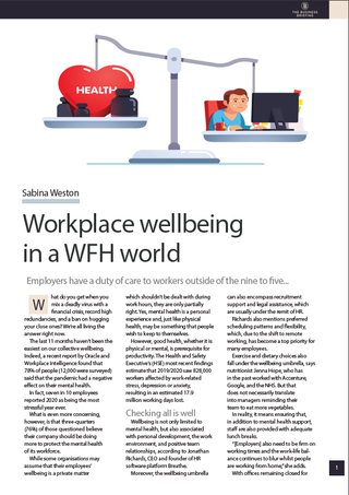 How to promote workplace wellbeing in a work-from-home world - The Business Briefing
