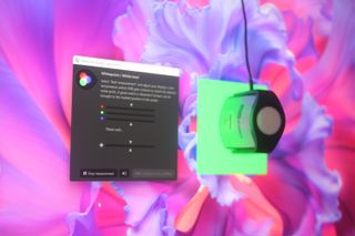 A calibrator on the screen of a desktop computer