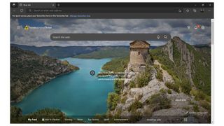 Microsoft Edge's main home screen