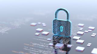 Digital background depicting innovative technologies in security systems, data protection Internet technologies