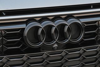 AUDI logo seen on AUDI car outside a dealership in South Edmonton