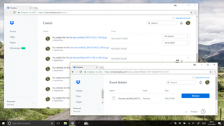 A screenshot of the Dropbox app and its data deletion policy