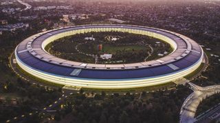 Aerial shot of Apple's headquarters