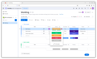 The Monday.com status flags