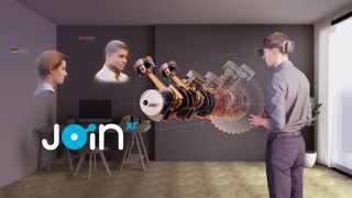 A promotional image for Fracture Reality's JoinXR product