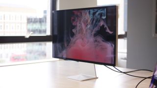 The Apple Studio Display on a surface