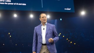 Cisco CEO Chuck Robbins pictured during the opening keynote at Cisco Live 2024 in Las Vegas, Nevada.