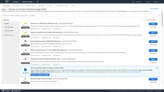 A screenshot of Amazon machine image interface