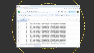 A screenshot of Google Sheets