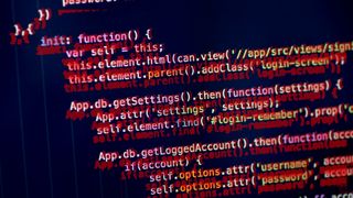 A stylised picture of some code being affected by graphical errors