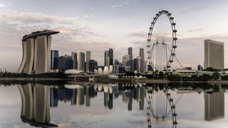 Singapore's skyline at dawn