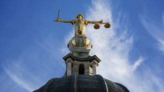 Golden lady justice on top of the Central Criminal Court London - aka the Old Bailey