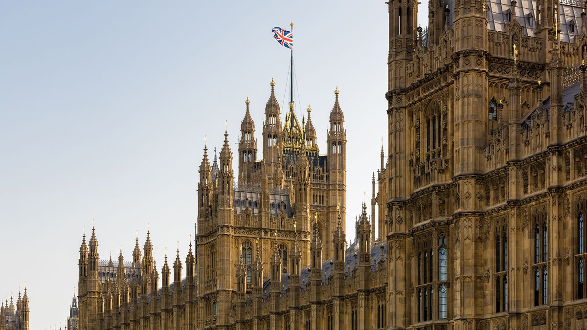 View of the Houses of Parliament, London, UK.