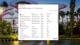 Disabling startup programmes in Windows 10