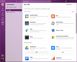 The app store on Slack