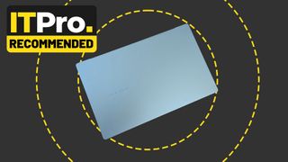 The Asus Vivobook S15 CoPilot+ PC on the ITPro background