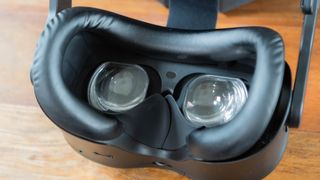 A photograph of the HTC Vive Focus 3's lenses