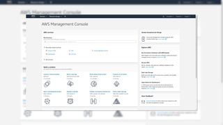 The Amazon Web Services dashboard