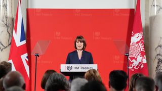 UK chancellor Rachel Reeves delivers a speech at the Treasury on 8th July 2024, in which she announced plans to reopen planning permission for two new data centers in the UK.