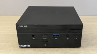 The Asus PN51 MiniPC on a desk