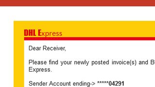 A screenshot of a malicious email showing a lack of personalisation