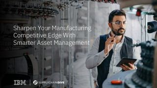 Whitepaper on How to Sharpen your Manufacturing Edge, with image of man in front of a factory machine holding a tablet
