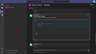 Screenshot of Microsoft Teams