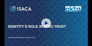 Title of the webinar on a blue background with an 'O' pattern