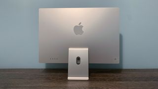 A photograph of the rear of the 24in 2021 Apple iMac
