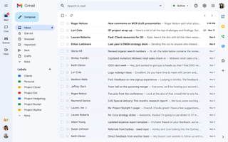 New look Gmail UI with new Chat, Spaces and Meet icons