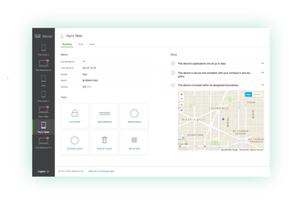 A screenshot of Cisco Meraki's MDM software