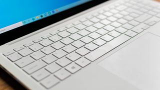 A closeup of the Samsung Galaxy Book Pro's keyboard