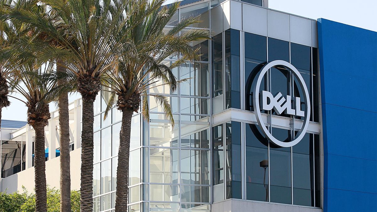 Dell Technologies logo displayed on the exterior of the new Dell research and development facility on October 19, 2011 in Santa Clara, California. 