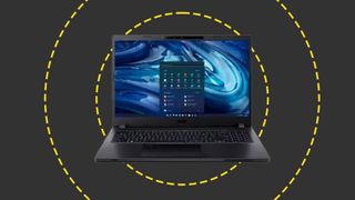 The Acer TravelMate P2 on the ITPro background