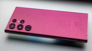 A photograph of the rear of the Samsung Galaxy S22 Ultra