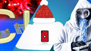 Three excerpts of AI-generated Christmas artwork