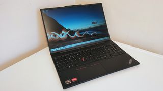 The Lenovo ThinkPad E16 on a desk