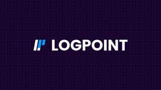 Logpoint logo and branding pictured in white lettering on a black background.