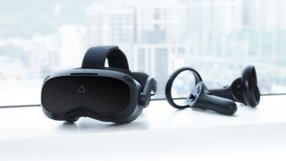 The HTC Vive Focus 3 on a desk