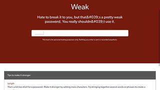 LastPass' password strength checker